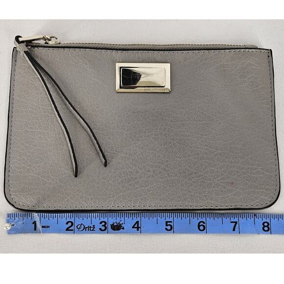 JUICY COUTURE WOMEN'S GRAY LEATHER CLUTCH HANDBAG 5.5" x 8.5" - Picture 6 of 8